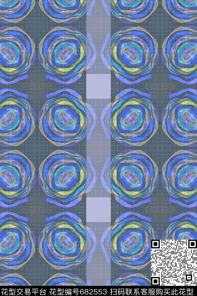 格子图案几何炫彩格子花卉意向数码印花华亿平台下载（图片编号: 682553） - 瓦栏（Walan）