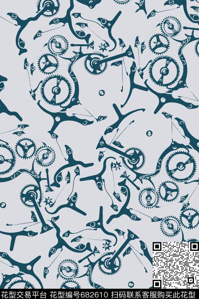 男装T恤满版几何传统印花华亿平台下载（图片编号: 682610） - 瓦栏（Walan）