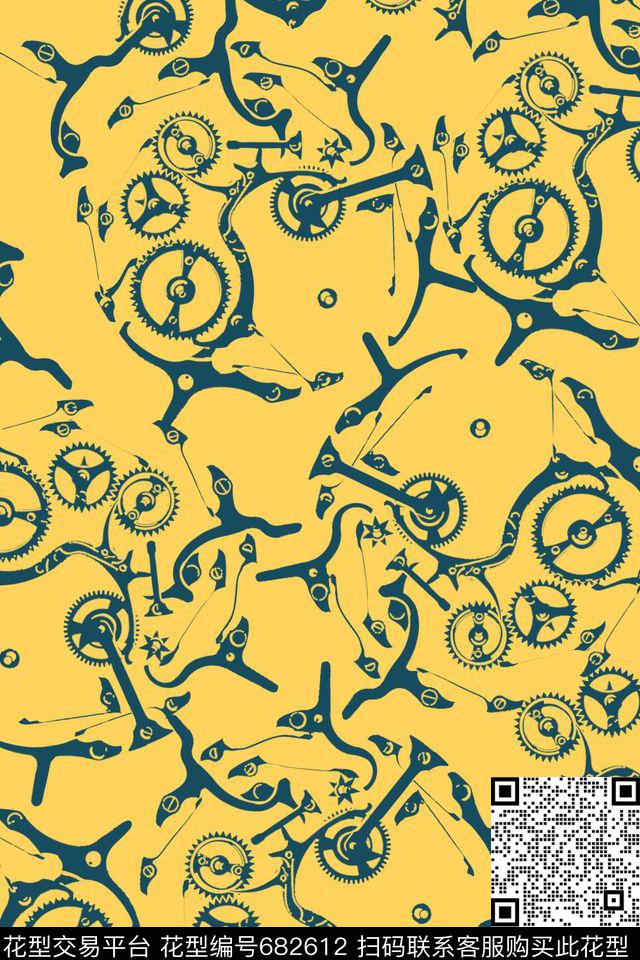 男装T恤满版几何传统印花华亿平台下载（图片编号: 682612） - 瓦栏（Walan）