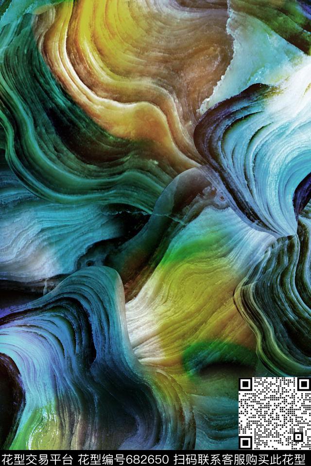 大理石肌理抽象数码印花华亿平台下载（图片编号: 682650） - 瓦栏（Walan）