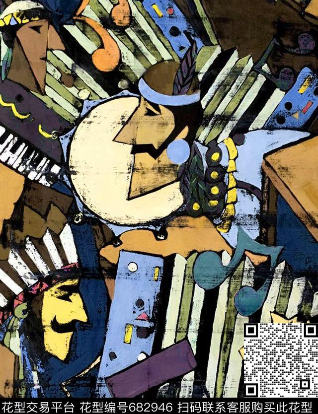 欧美欧式部落数码印花华亿平台下载（图片编号: 682946） - 瓦栏（Walan）