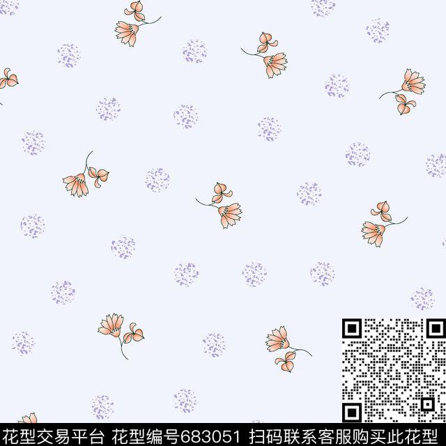 花卉大牌风清爽底花卉数码印花华亿平台下载（图片编号: 683051） - 瓦栏（Walan）