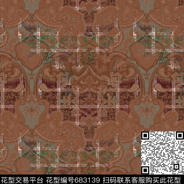 时尚休闲佩斯利数码印花华亿平台下载（图片编号: 683139） - 瓦栏（Walan）