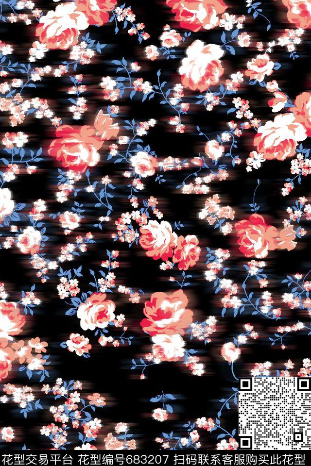 时尚。小清新花卉数码印花华亿平台下载（图片编号: 683207） - 瓦栏（Walan）