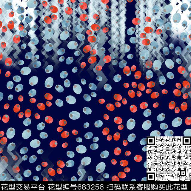 女装抽象渐变锯齿波浪果果波点数码印花华亿平台下载（图片编号: 683256） - 瓦栏（Walan）