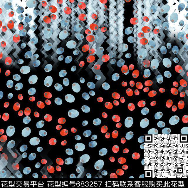 女装抽象渐变锯齿波浪果果波点数码印花华亿平台下载（图片编号: 683257） - 瓦栏（Walan）