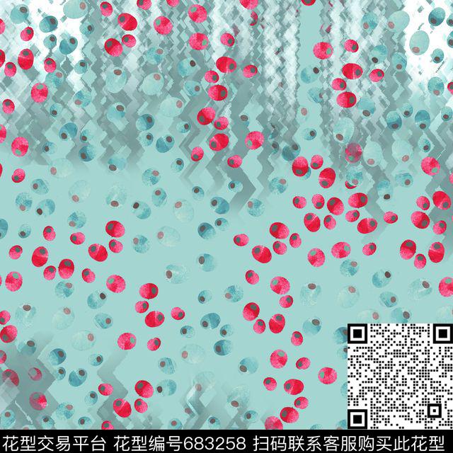 女装抽象渐变锯齿波浪果果波点数码印花华亿平台下载（图片编号: 683258） - 瓦栏（Walan）