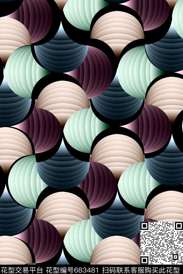 渐变肌理毛织球数码印花华亿平台下载（图片编号: 683481） - 瓦栏（Walan）