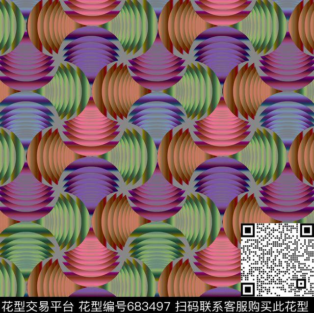 肌理渐变趣味数码印花华亿平台下载（图片编号: 683497） - 瓦栏（Walan）