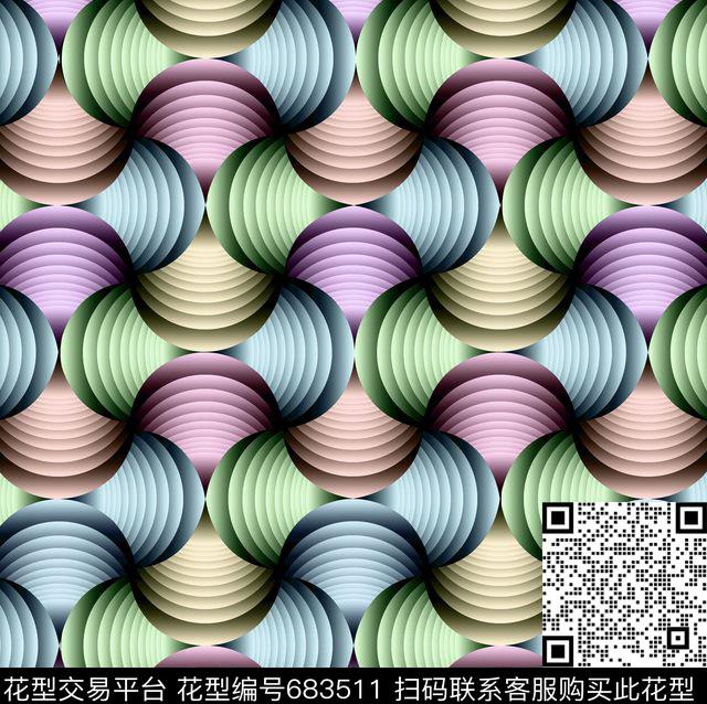肌理渐变趣味数码印花华亿平台下载（图片编号: 683511） - 瓦栏（Walan）