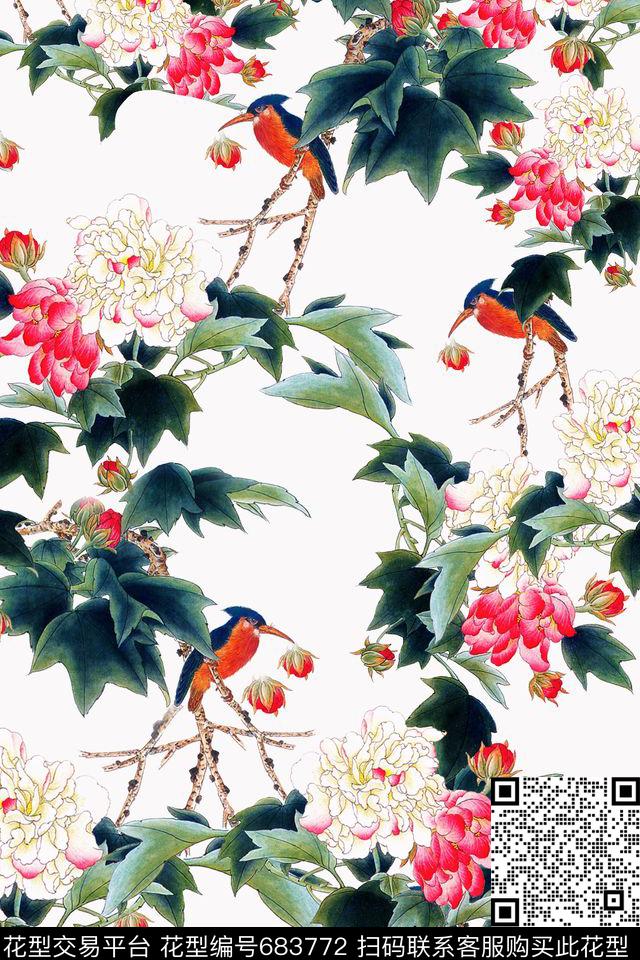 民族风中国风国画数码印花华亿平台下载（图片编号: 683772） - 瓦栏（Walan）