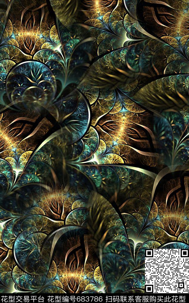 纹理肌理分形佩斯利数码印花华亿平台下载（图片编号: 683786） - 瓦栏（Walan）