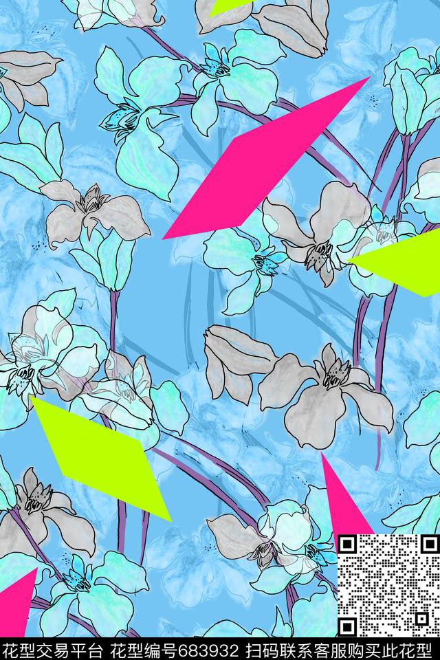 L.D~花卉L.D~水彩L.D~手绘数码印花华亿平台下载（图片编号: 683932） - 瓦栏（Walan）