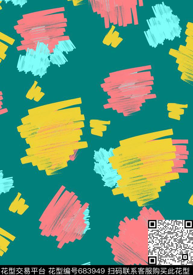 笔刷画笔色块组合传统印花华亿平台下载（图片编号: 683949） - 瓦栏（Walan）