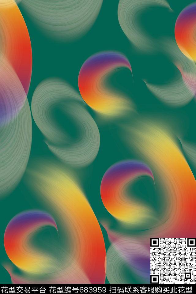 抽象炫彩梦幻数码印花华亿平台下载（图片编号: 683959） - 瓦栏（Walan）