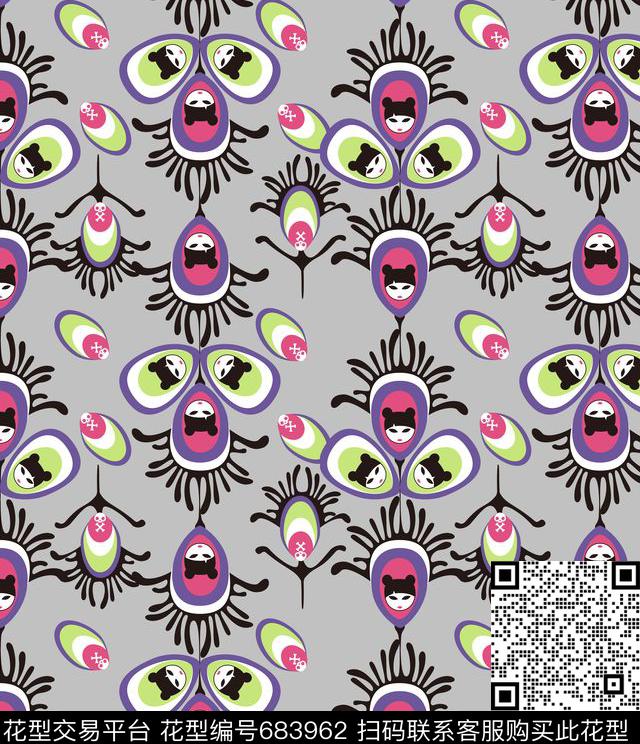 卷草纹日韩风韩国传统印花华亿平台下载（图片编号: 683962） - 瓦栏（Walan）