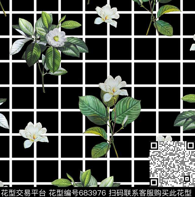时尚。小清新花卉数码印花华亿平台下载（图片编号: 683976） - 瓦栏（Walan）