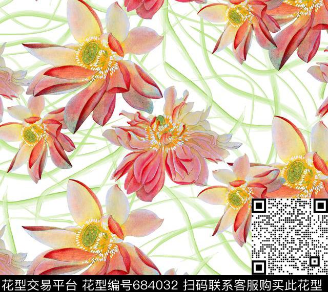 肌理花卉女装数码印花华亿平台下载（图片编号: 684032） - 瓦栏（Walan）
