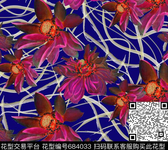 肌理花卉女装数码印花华亿平台下载（图片编号: 684033） - 瓦栏（Walan）