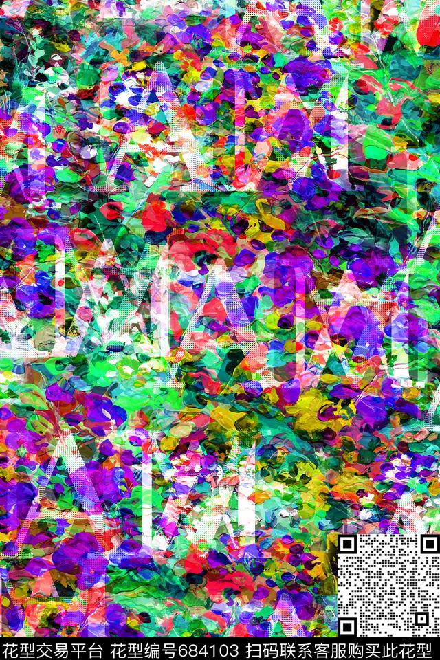 女装碎花几何数码印花华亿平台下载（图片编号: 684103） - 瓦栏（Walan）