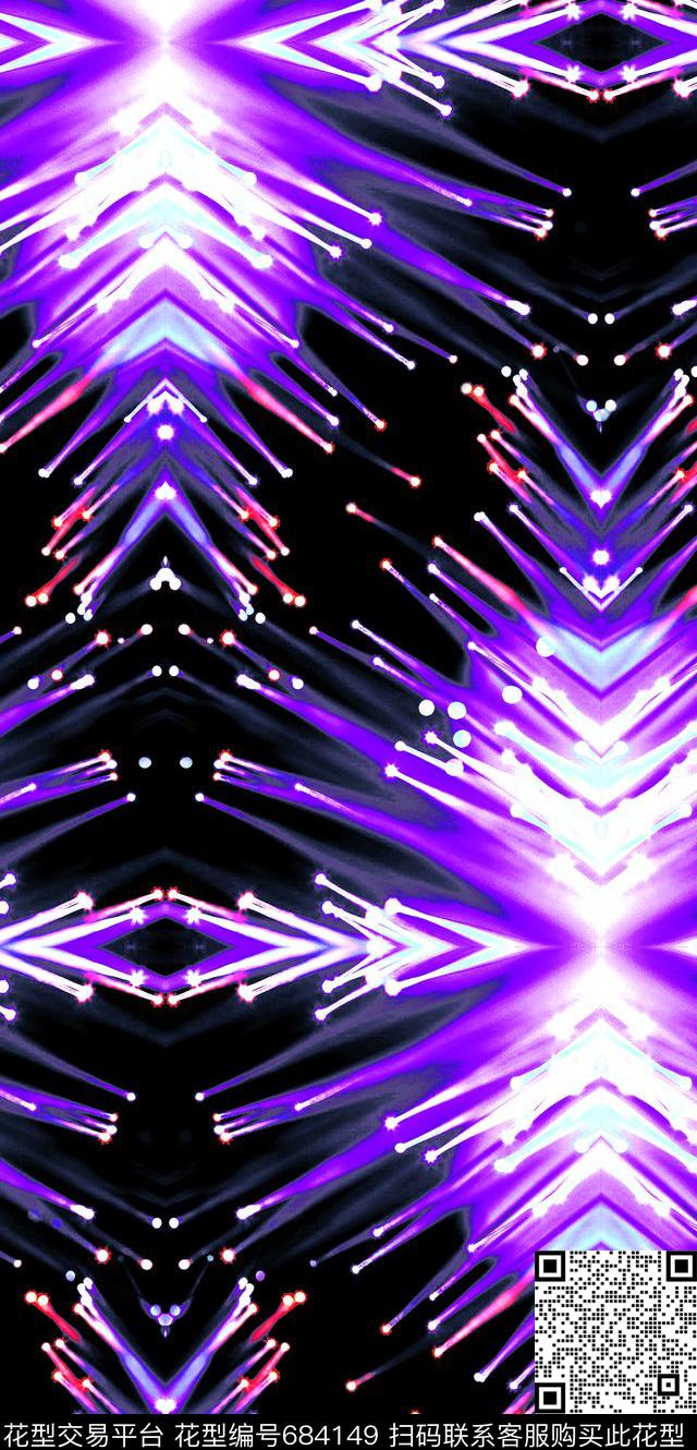 时尚抽象发光印花时尚男装运运休闲传统印花华亿平台下载（图片编号: 684149） - 瓦栏（Walan）