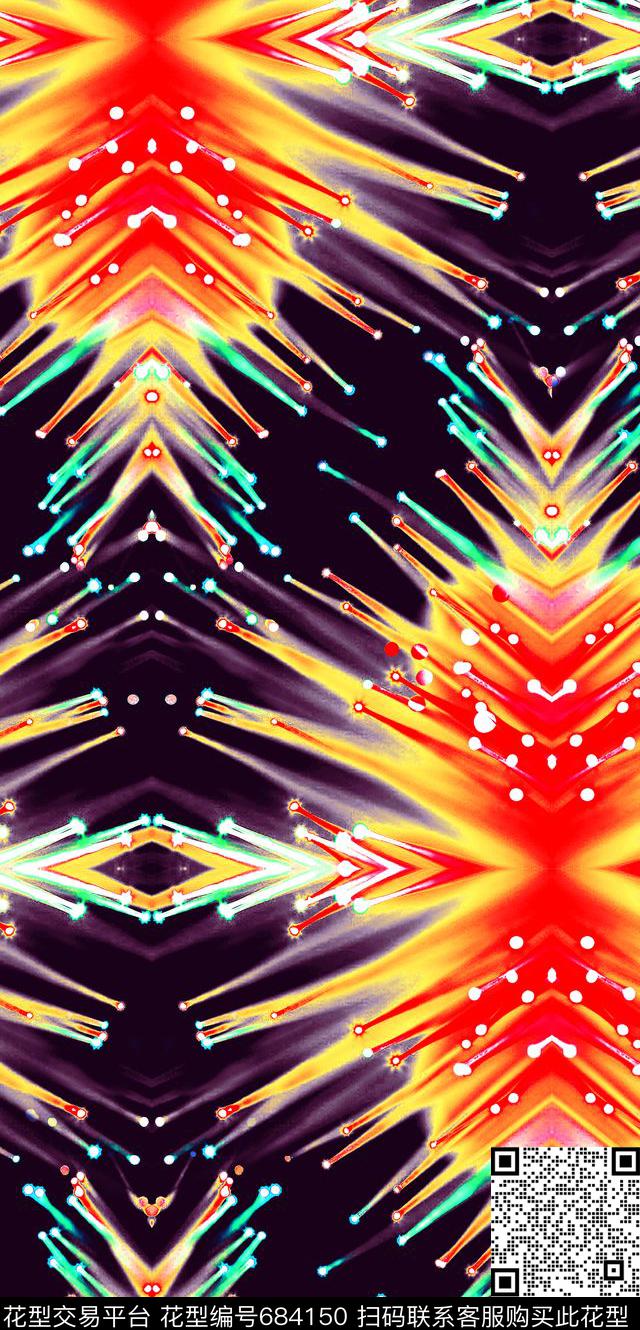 时尚抽象发光印花时尚男装运运休闲传统印花华亿平台下载（图片编号: 684150） - 瓦栏（Walan）