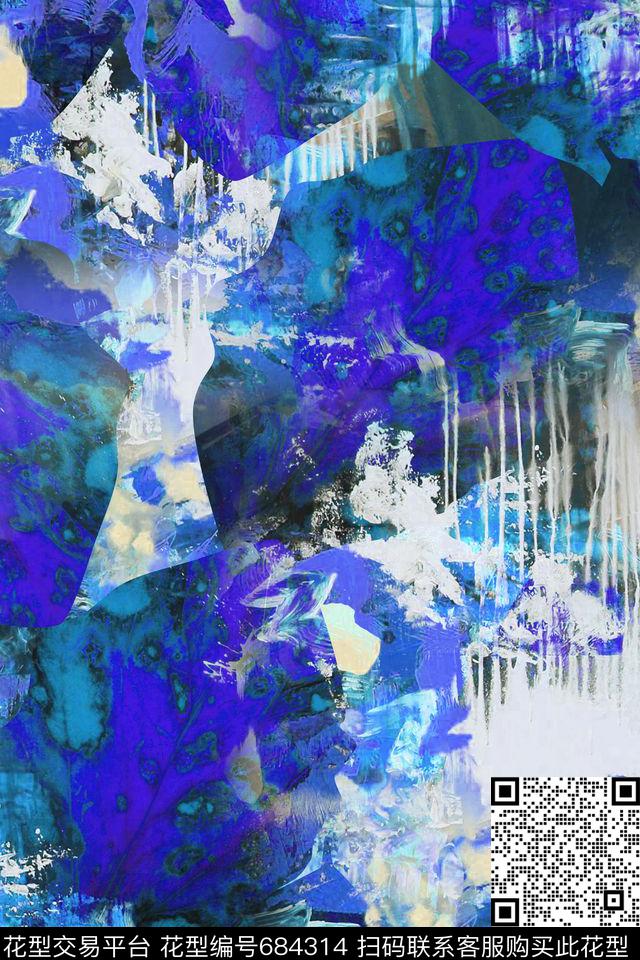 落叶肌理水彩数码印花华亿平台下载（图片编号: 684314） - 瓦栏（Walan）