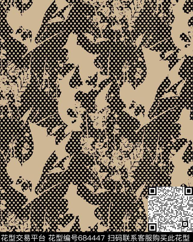 花朵小碎花笔刷传统印花华亿平台下载（图片编号: 684447） - 瓦栏（Walan）