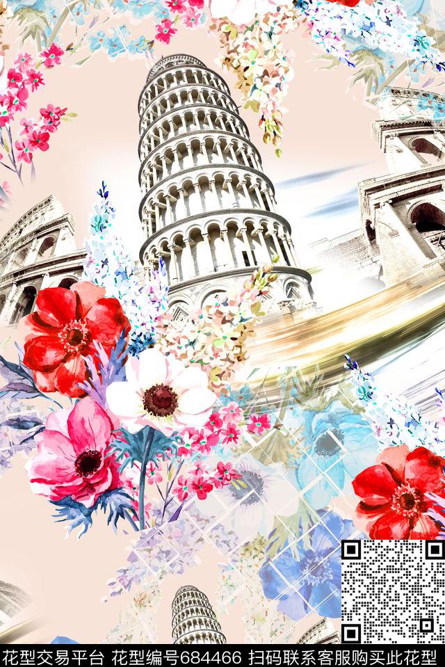 女装春夏建筑数码印花华亿平台下载（图片编号: 684466） - 瓦栏（Walan）