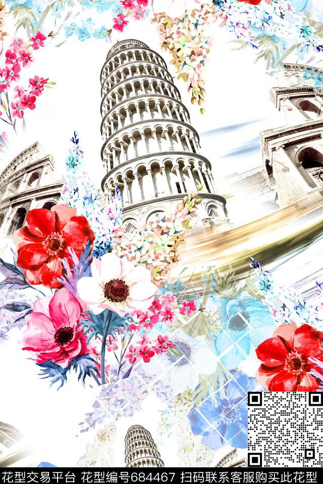 女装春夏建筑数码印花华亿平台下载（图片编号: 684467） - 瓦栏（Walan）