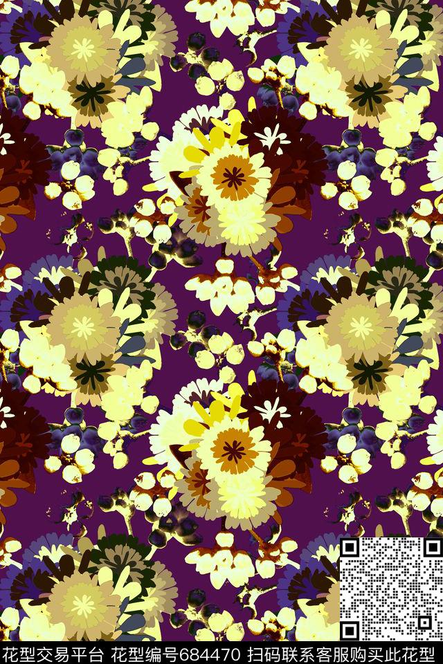 时尚花纹休闲田园风苏格兰格数码印花华亿平台下载（图片编号: 684470） - 瓦栏（Walan）