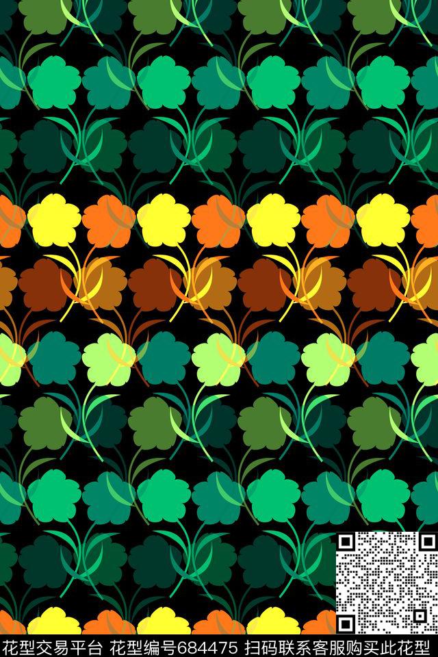 绿植树叶大牌风复古传统印花华亿平台下载（图片编号: 684475） - 瓦栏（Walan）