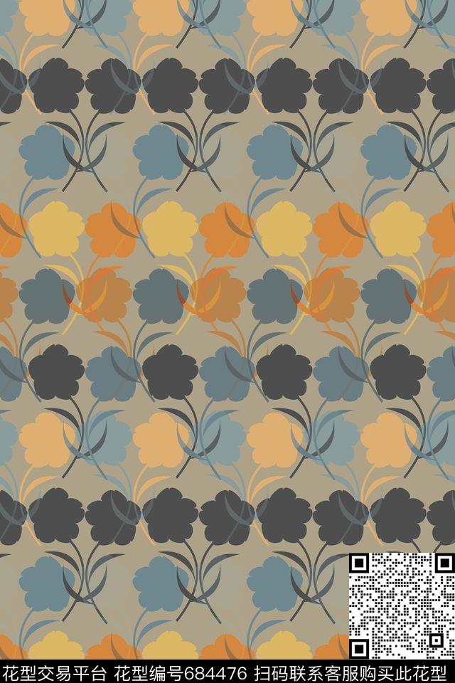 绿植树叶大牌风复古传统印花华亿平台下载（图片编号: 684476） - 瓦栏（Walan）