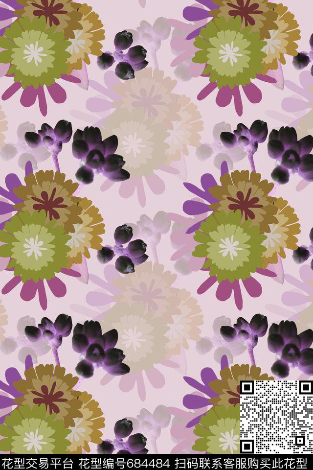 民族风花卉时尚花纹数码印花华亿平台下载（图片编号: 684484） - 瓦栏（Walan）