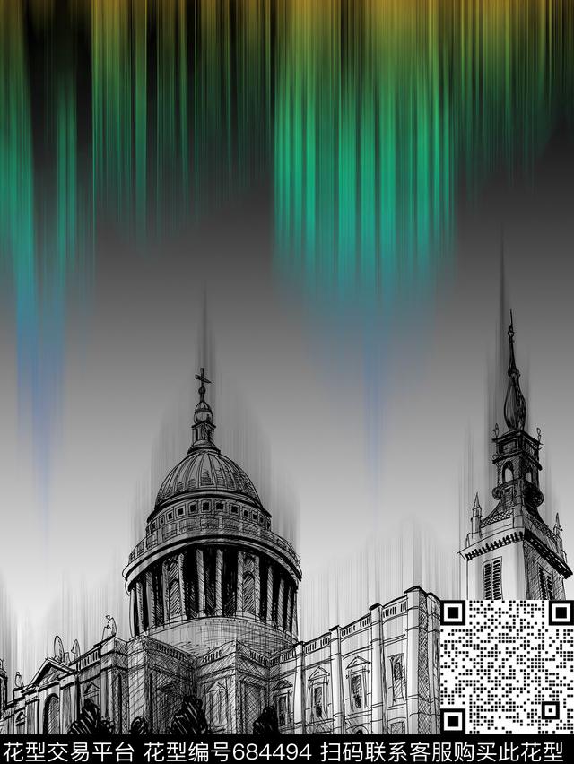 建筑风景城市数码印花华亿平台下载（图片编号: 684494） - 瓦栏（Walan）