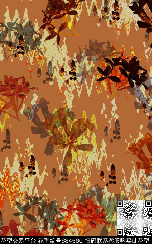 时尚花纹墙纸休闲田园风数码印花华亿平台下载（图片编号: 684560） - 瓦栏（Walan）