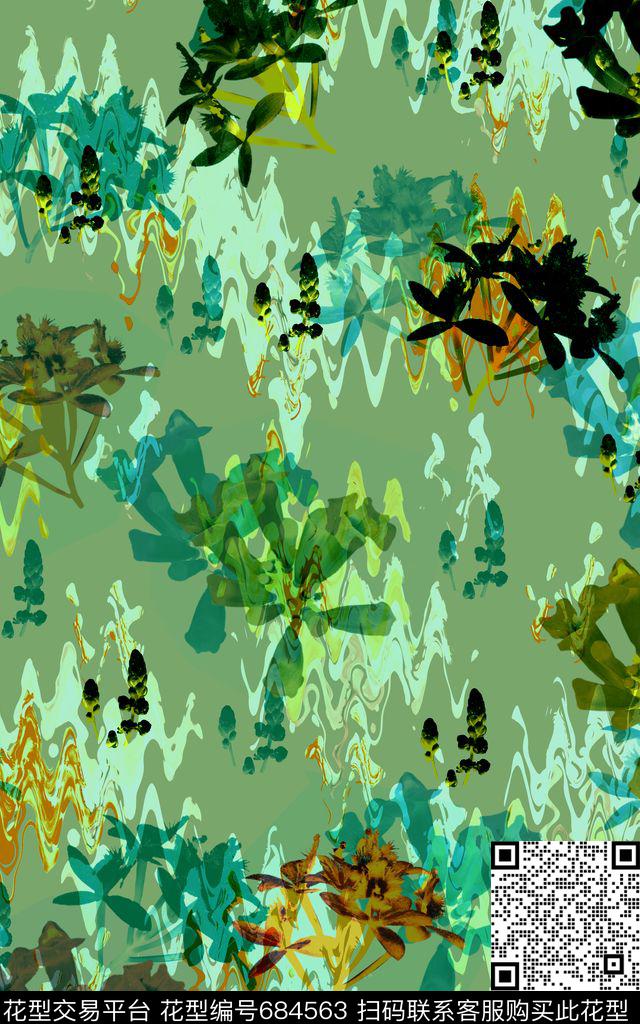 时尚花纹墙纸休闲田园风数码印花华亿平台下载（图片编号: 684563） - 瓦栏（Walan）