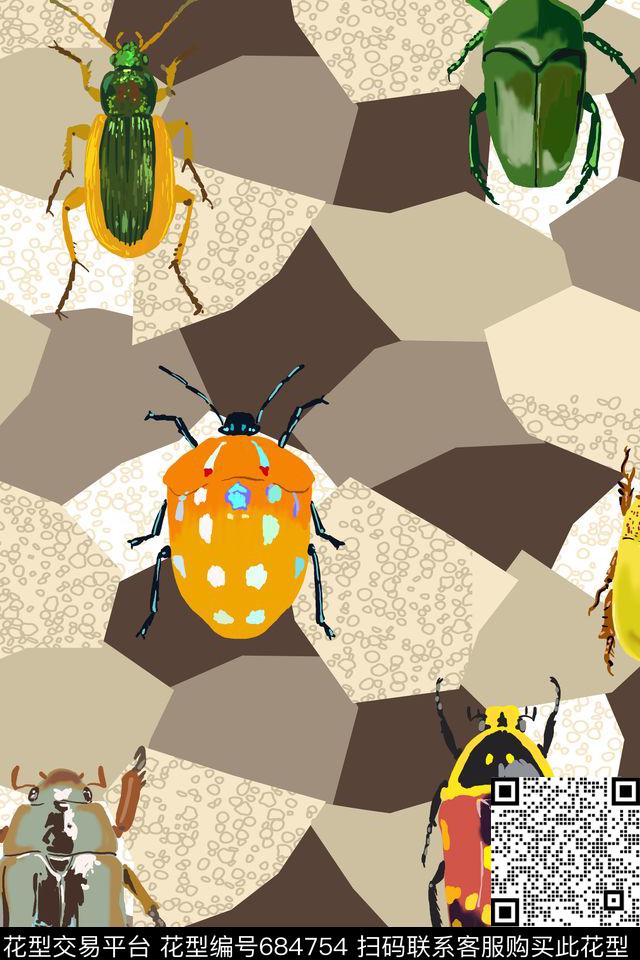 动物纹童装昆虫数码印花华亿平台下载（图片编号: 684754） - 瓦栏（Walan）