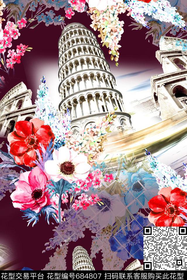 女装春夏建筑数码印花华亿平台下载（图片编号: 684807） - 瓦栏（Walan）