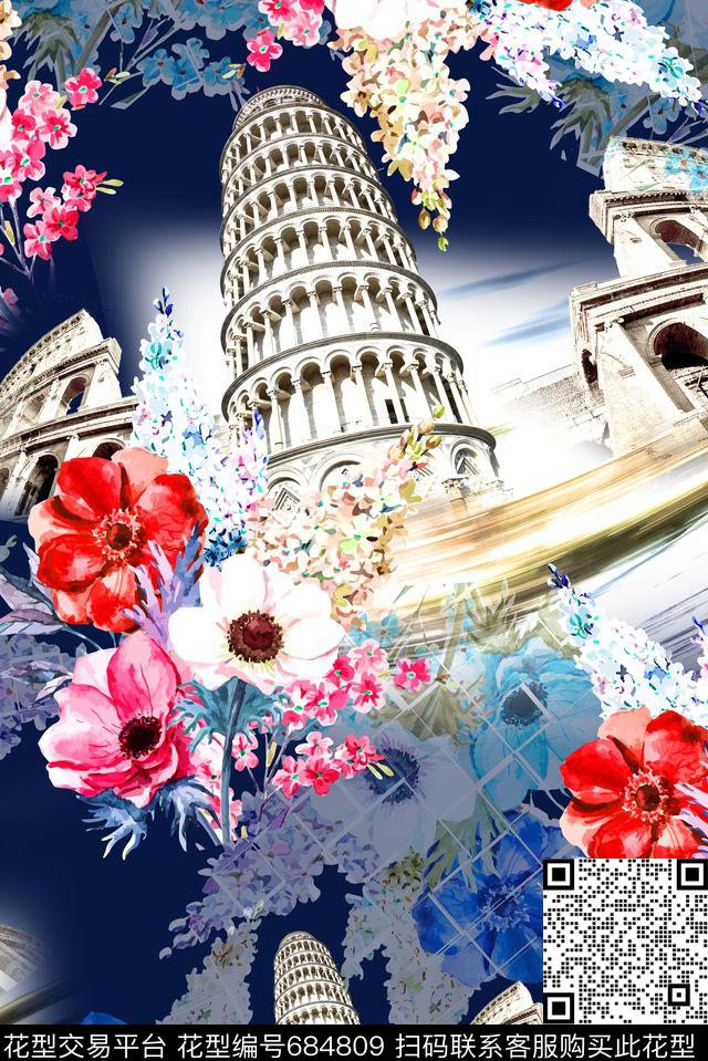 女装春夏建筑数码印花华亿平台下载（图片编号: 684809） - 瓦栏（Walan）