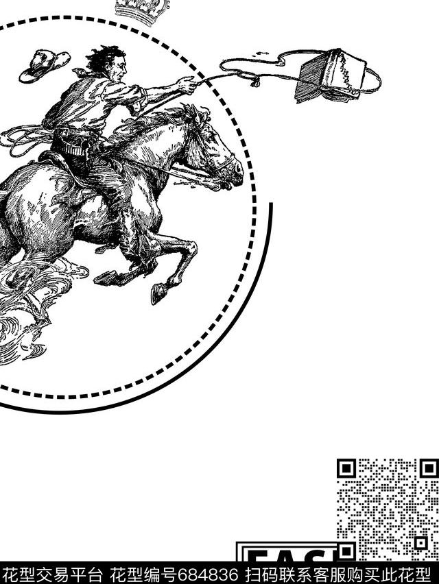 大牌黑白人物传统印花华亿平台下载（图片编号: 684836） - 瓦栏（Walan）