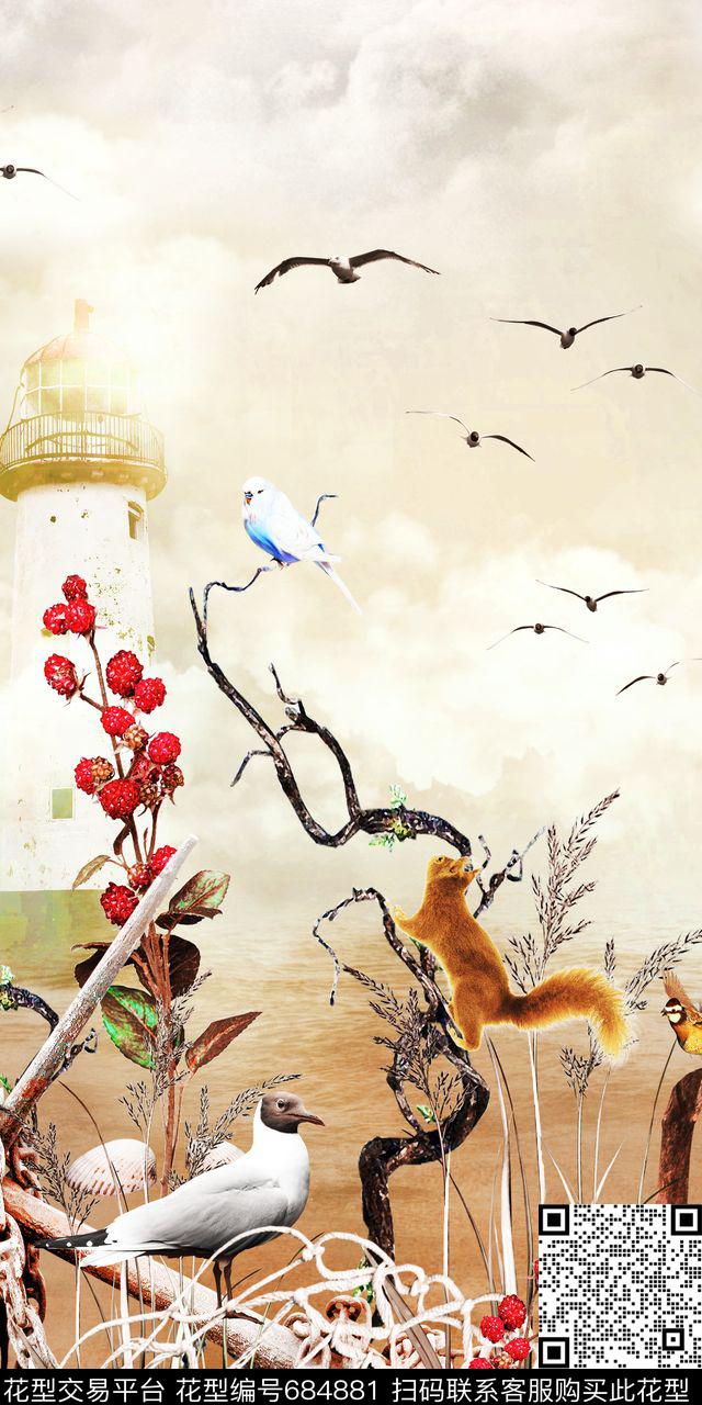 定位大海风景数码印花华亿平台下载（图片编号: 684881） - 瓦栏（Walan）