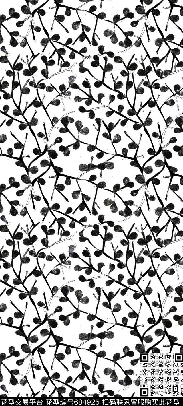 紧密碎花女装手绘水彩数码印花华亿平台下载（图片编号: 684925） - 瓦栏（Walan）