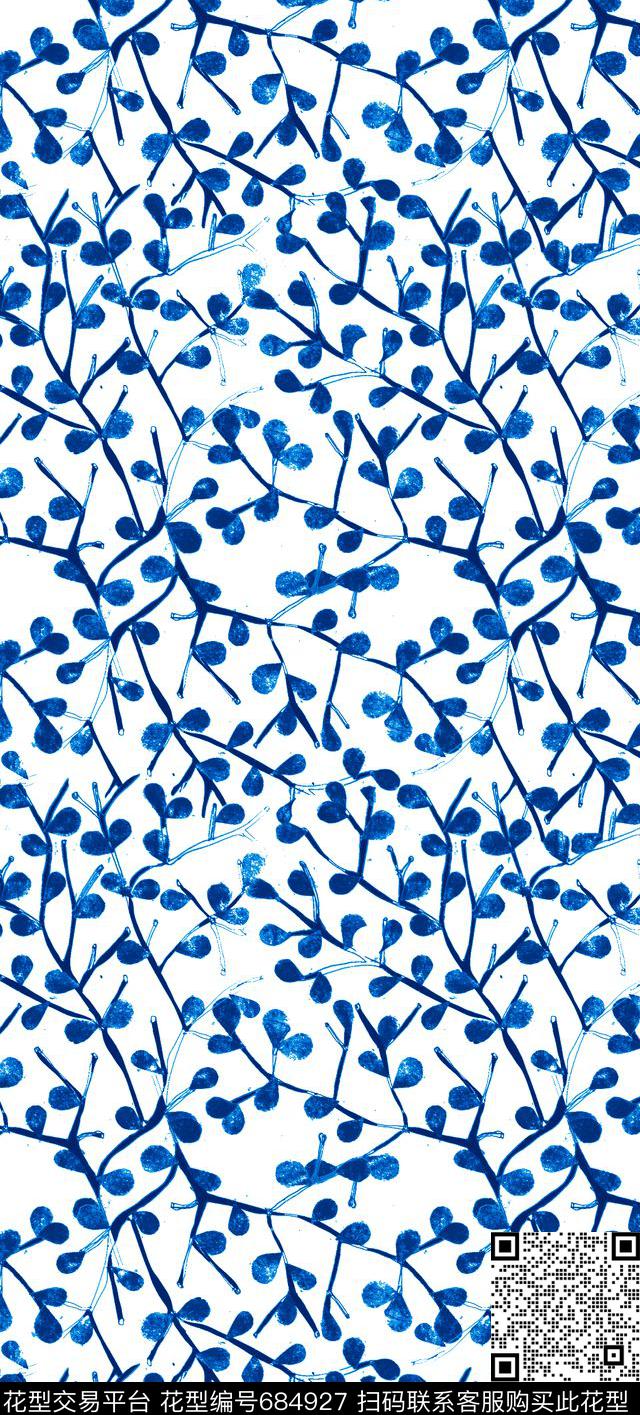 紧密碎花女装手绘水彩数码印花华亿平台下载（图片编号: 684927） - 瓦栏（Walan）