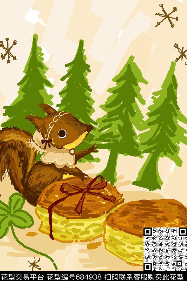 独幅动物纹卡通数码印花华亿平台下载（图片编号: 684938） - 瓦栏（Walan）