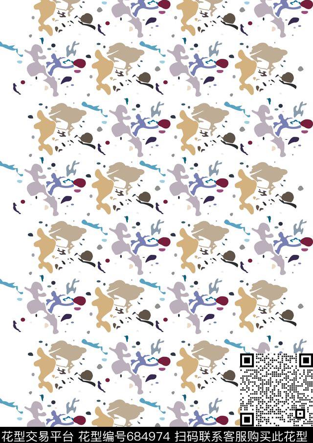 泼墨纹理大理石传统印花华亿平台下载（图片编号: 684974） - 瓦栏（Walan）