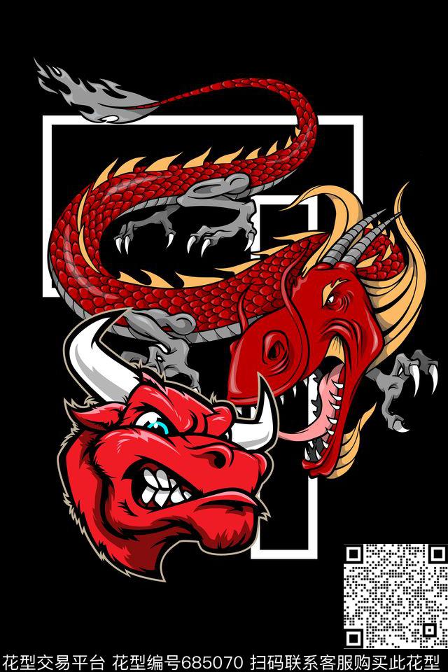 T桖男装动物传统印花华亿平台下载（图片编号: 685070） - 瓦栏（Walan）