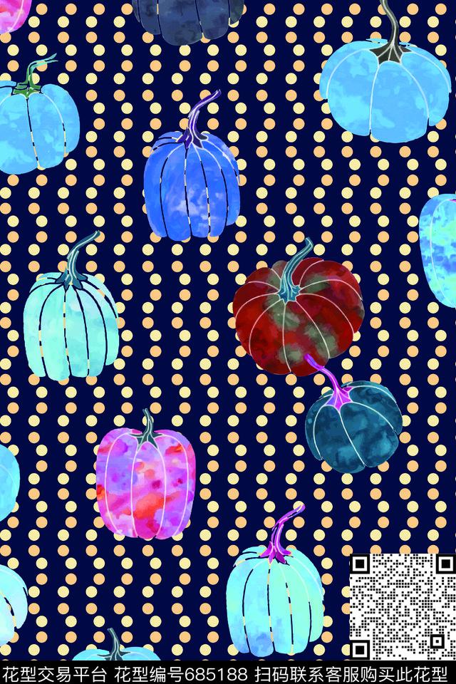 手绘果蔬水彩数码印花华亿平台下载（图片编号: 685188） - 瓦栏（Walan）
