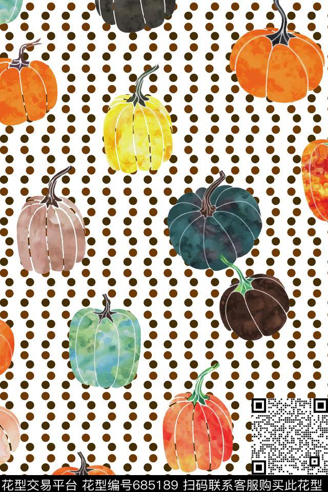 手绘果蔬水彩数码印花华亿平台下载（图片编号: 685189） - 瓦栏（Walan）