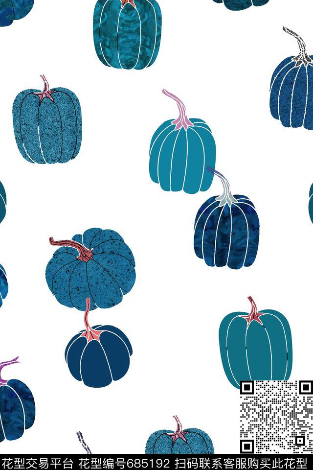 手绘果蔬水彩数码印花华亿平台下载（图片编号: 685192） - 瓦栏（Walan）